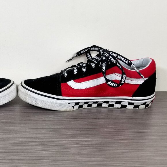 Vans Kids Logo Pop Old Skool Boy's Skate Shoes, Black/Red Little Kid Size 3 / 34 - Picture 8 of 12